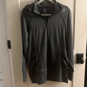 Mondetta Black and Gray Herringbone Pattern Active Wear Jacket L